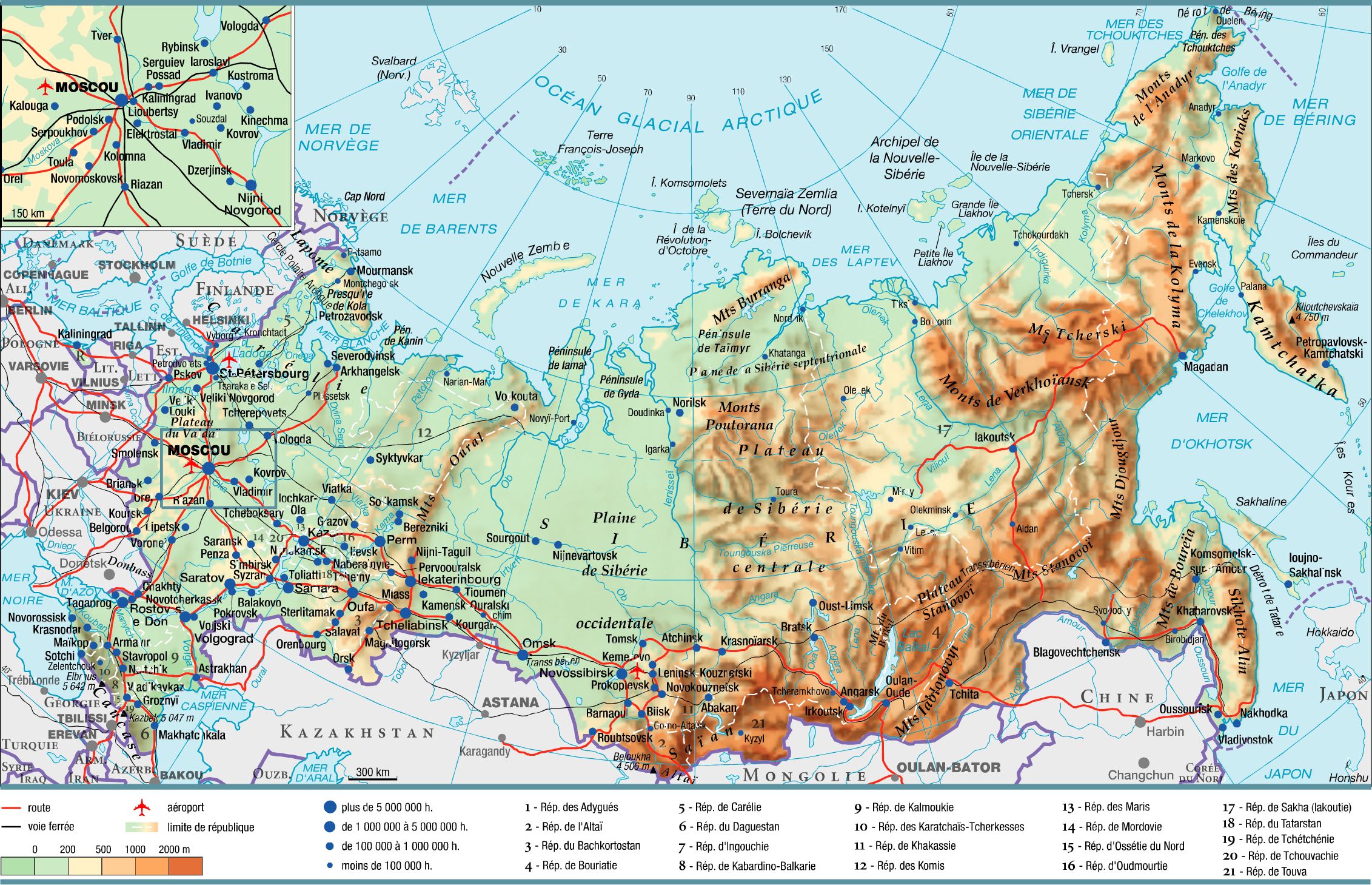 russie carte geographique