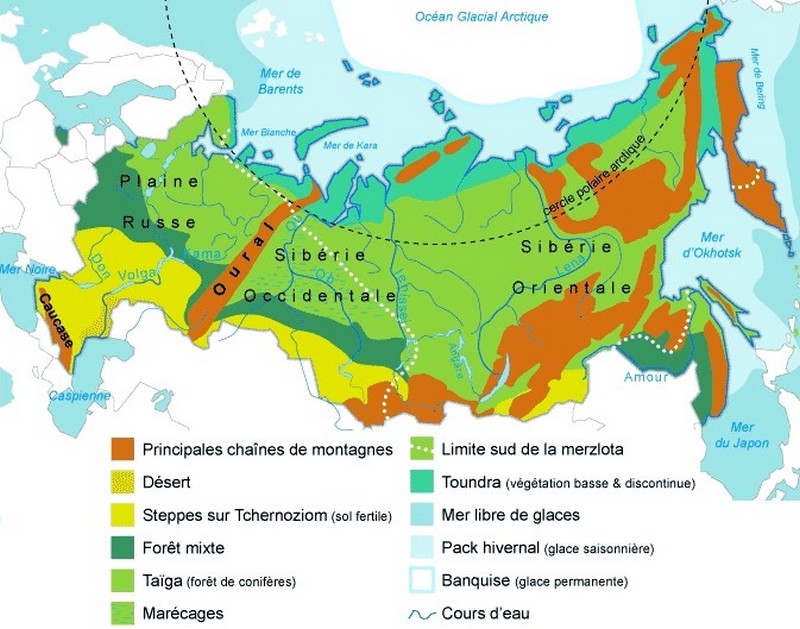 russie carte geographique