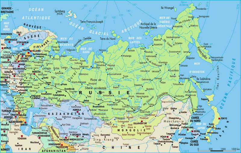russie carte geographique