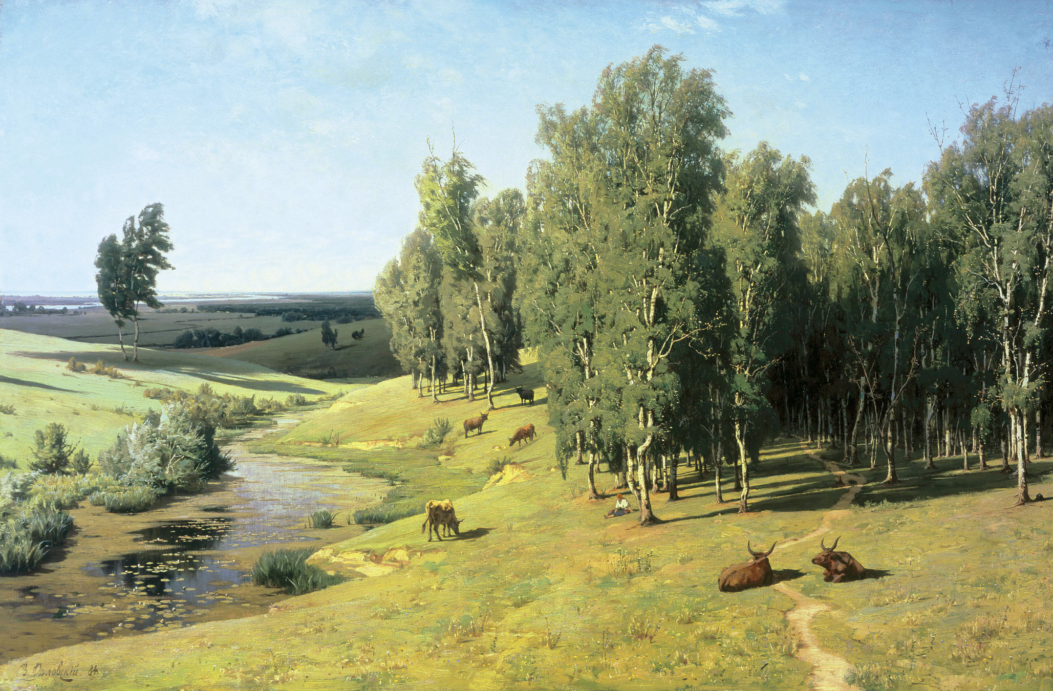 Писатели пейзажей. Владимир Орловский (1842 – 1914), «летний день». Орловский Владимир Донатович картины. Владимир Донатович Орловский, "летний день". Художник Орловский Владимир Донатович 1842-.